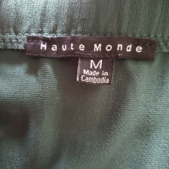 Haute Monde Off The Shoulder Forest Green Blouse M - Picture 3 of 7
